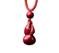 Collana con talismano, Ciondolo Feng Shui, Collana con ciondolo cinabro viola Buddha Guanyin Borsa for soldi Zucca Blocco armonia Feng Shui Ricchezza Amuleto spirituale contro il male Chakra Ciondolo