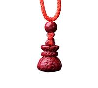 Collana con talismano, Ciondolo Feng Shui, Collana con ciondolo cinabro viola Buddha Guanyin Borsa for soldi Zucca Blocco armonia Feng Shui Ricchezza Amuleto spirituale contro il male Chakra Ciondolo