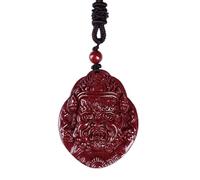Collana con talismano, Ciondolo Feng Shui, Collana con ciondolo Zhong Kui cinabro viola naturale contro il male Amuleto che elimina i demoni Ciondolo Feng Shui Chakra della ricchezza regolabile Regalo