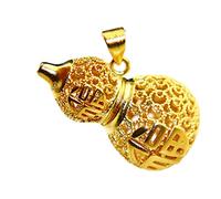 Collana con talismano, Ciondolo Feng Shui, Collana con ciondolo zucca vietnamita in oro sabbia Scava fuori apribile Feng Shui Amuleto della ricchezza contro il male Chakra Ciondolo regolabile Regalo f