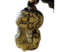 Collana con talismano, Ciondolo Feng Shui, Feng Shui Oro Ossidiana Pixiu/Piyao Ciondolo Collana Ricchezza 1PC Chakra Amuleto di Cristallo Ricchezza Fortunata Allontana gli Spiriti Malvagi Catena Magli