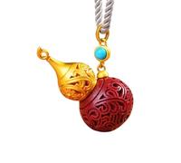 Collana con talismano, Ciondolo Feng Shui,Naturale Viola Rosso Cinabro Zucca dorata Nuvola di buon auspicio Collana con ciondolo intagliato Feng Shui Amuleto della ricchezza contro il male Chakra Cion