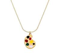 Collana con tavolozza in lega d'oro da donna, collana colorata con ciondolo a tema artistico a goccia d'olio, gioiello alla moda delicato per l'uso quotidiano e gli amanti dell'arte