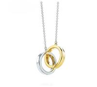 Collana con temperamento di eleganza attraente, doppio giro, in argento sterling 925, oro, gioielli del mondo