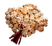 Collana con teschio con ghirlanda - Dea Kali Mund Mala - 108 perline a forma di teschio intagliate a mano - Dea indù Mahakali Collana per meditazione Puja - Catena di perline con testa di scheletro