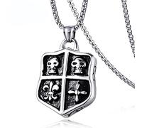 Collana con teschio per uomo e donna, stile vintage gotico 3D con ciondolo a forma di teschio in acciaio inox, collana con croce retrò, personalizzabile, nero, punk, celtico, nodo celtico, regalo