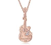 Collana con urna a forma di chitarra, per ceneri musicali, commemorativi, per amanti della musica, gioiello per ceneri, Acciaio inossidabile, Nessuna pietra preziosa
