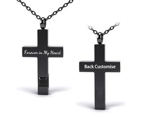 Collana con urna a forma di croce, gioiello per ceneri, pietra portafortuna, collana con ciondolo per donne e uomini, con kit di riempimento a imbuto, regalo commemorativo per animale umano Forever in