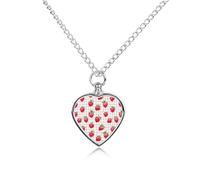 Collana con urna a forma di fragola, con motivo a quadretti, per ceneri di animali domestici, grazioso ciondolo commemorativo per animali domestici, idea regalo per cane e gatto