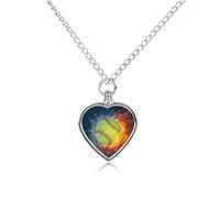 Collana con urna a forma di palla da baseball arancione con palla da baseball sul fuoco e acqua per ceneri gioielli personalizzati per cremazione per ceneri ciondolo a forma di cuore collana