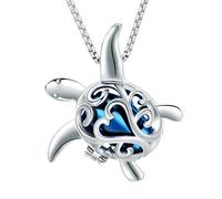 Collana con urna a forma di tartaruga marina per ceneri, gioielli per donne e uomini, in acciaio inossidabile, con porta ceneri per animali domestici, gioielli per i propri cari con strumento di