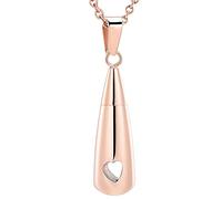Collana con urna a goccia per ceneri a forma di cuore cavo gioielli per cremazione regali commemorativi per la perdita della madre gioielli ricordo in acciaio inox gioielli regalo simpatia, Acciaio
