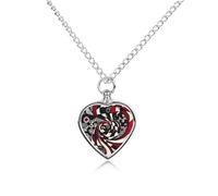 Collana con urna astratta rossa geometrica nera bianca per ceneri a forma di cuore ciondolo per animali domestici cremazione collana commemorativa
