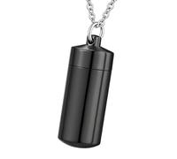 Collana con urna commemorativa per animali domestici, contenitore commemorativo per ceneri, contenitore per ceneri, medaglione cilindrico memoria, esposizione quotidiana per la casa, collana con