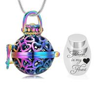 Collana con urna di cremazione per ceneri - "Always In My Heart" Hollow Creation Gioielli Amore Lanterna in acciaio inox con ciondolo a forma di cenere con mini urna Keepsake Memorial