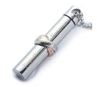 Collana con urna funeraria con ciondolo cilindrico inciso insieme per sempre nella memoria d'amore in acciaio inox per ceneri ricordi ricordi regali urne per ceneri umani animali