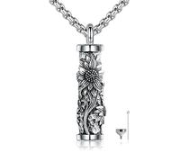 Collana con urna in argento Sterling, gioiello per ceneri, gioiello per donne e uomini, Argento sterling