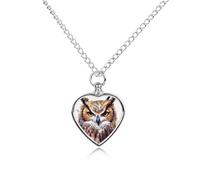 Collana con urna per ceneri a forma di testa di gufo ad acquerello, impermeabile, con kit di riempimento, catena regolabile da 70,1 cm, gioiello per la cremazione, regalo di simpatia per gli amanti