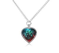 Collana con urna per ceneri con teschi e fiamme di fuoco, impermeabile, con kit di riempimento, catena regolabile da 70,1 cm, gioiello per cani e gatti, regalo di simpatia per gli amanti degli animali