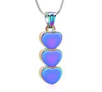 Collana con urna per ceneri, cuore collegato al cuore, collana da donna con urna commemorativa porta cenere, gioiello per cremazione, Acciaio inossidabile, Nessuna pietra preziosa