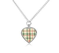 Collana con urna per ceneri di animali domestici, motivo scozzese, scozzese, scozzese, a scacchi, per ceneri di animali domestici, regalo per cani e gatti