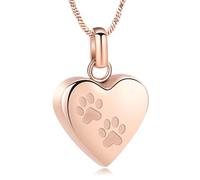 Collana con urna per ceneri di cane/gatto, a forma di zampa di animale, gioiello commemorativo per cremazione per ceneri, collana ricordo della persona amata, Acciaio inossidabile, Nessuna pietra