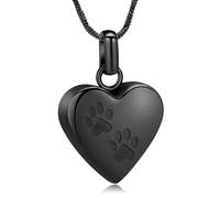 Collana con urna per ceneri di cane/gatto, a forma di zampa di animale, gioiello commemorativo per cremazione per ceneri, collana ricordo della persona amata, Acciaio inossidabile, Nessuna pietra