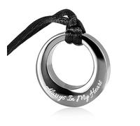 Collana con urna per ceneri per donne e uomini, cerchio della vita, eternità, ciondolo commemorativo per ceneri, Acciaio inossidabile, Nessuna pietra preziosa