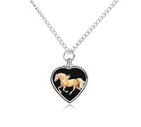 Collana con urna personalizzata a forma di cavallo da corsa in esecuzione per ceneri di animali domestici carino ciondolo commemorativo gioielli regali per cane gatto