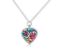 Collana con urna personalizzata con motivo leopardato colorato per ceneri dell'animale domestico carino ciondolo commemorativo gioielli regali per cane gatto