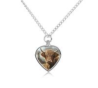 Collana con urna personalizzata con mucca e mulino a vento delle Highland per ceneri di animali domestici carino ciondolo commemorativo gioielli regali per cane gatto