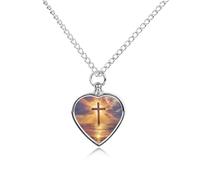 Collana con urna personalizzata tramonto sull'oceano per ceneri di animali domestici carino ciondolo commemorativo gioielli regali per cane gatto