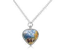 Collana con urna tribale indiana indiana per ceneri a forma di cuore, ciondolo per animali domestici, collana commemorativa per cremazione
