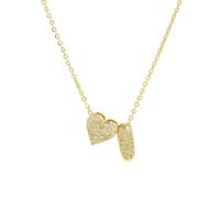 Collana Confezione da 2 collane con 26 lettere inglesi, ciondolo a forma di cuore in zirconio e diamanti, adatte come regali Compatible with le donne Collane donna(Large)