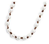 Collana cordino marrone con perle