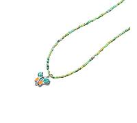Collana coreana con ciondolo a forma di farfalla per le donne con perline collana girocollo dolce carino perline gioiello perline, Misura unica, come descritto, come descritto