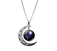 Collana Corrispondente per Coppie Regali Di Compleanno Mezza Ciondolo Luna Gioielli Regali Di Compleanno Per Le Donne Dodici Per Le Donne Di Segni Della Collana Di Ghiande (A, One Size)