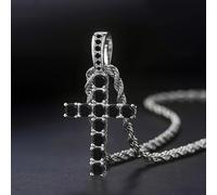 Collana creativa con croce in zirconia , adatta sia a che a donne, perfetta per feste, e moda punk i , anche un'ottima scelta per gioielli di
