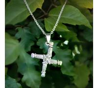 Collana Croce di Brigida Ciondolo Santa Brigida Irish Celtic Pagan Catena 18"...