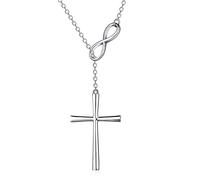 Collana Croce Donna Argento 925 Collana Infinito Donna Croce Ciondolo Catena in Oro