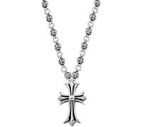Collana Croce in Acciaio Inossidabile per Uomo e Donna | Lunghezza Catena 50 cm | Design Classico e Elegante, Gioielli Religiosi Cristiani | Ciondolo Croce in Argento Resistente e Durevole
