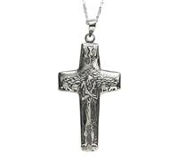 Collana Croce Papa Francesco in Argento 925, con Astuccio e Catena 45 cm