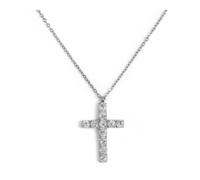 Collana croce pendente 2,6cm con zirconi