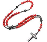 Collana Croce SP - 38844 - Rossa / Nera