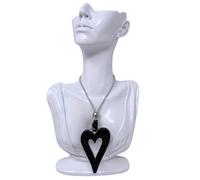 Collana Cuore Glitter Ciondolo Grande da Donna Elegante Filo Regolabile 35-90cm