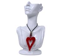 Collana Cuore Glitter Ciondolo Grande da Donna Elegante Filo Regolabile 35-90cm