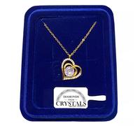 Collana Cuore Stilizzat pl. oro Giallo 18k Girocollo con Cristalli Zirconi S84