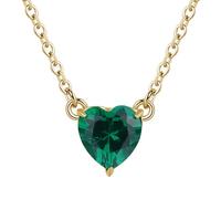 Collana Cuore Zircone Verde Sagapo Donna Dorato Regalo Anniversario Lei SDZ62