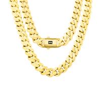 Collana Curb Da Uomo In Oro Giallo 14K Royal Monaco Miami Cuban Link 15Mm 30"