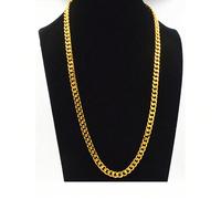 Collana da 6 mm placcata in oro, catena da uomo e donna stile punk hip hop, regalo di compleanno, gioielli in metallo 18 pollici,20 pollici,22 pollici,24 pollici,26 pollici,28 polliciLega di zinco